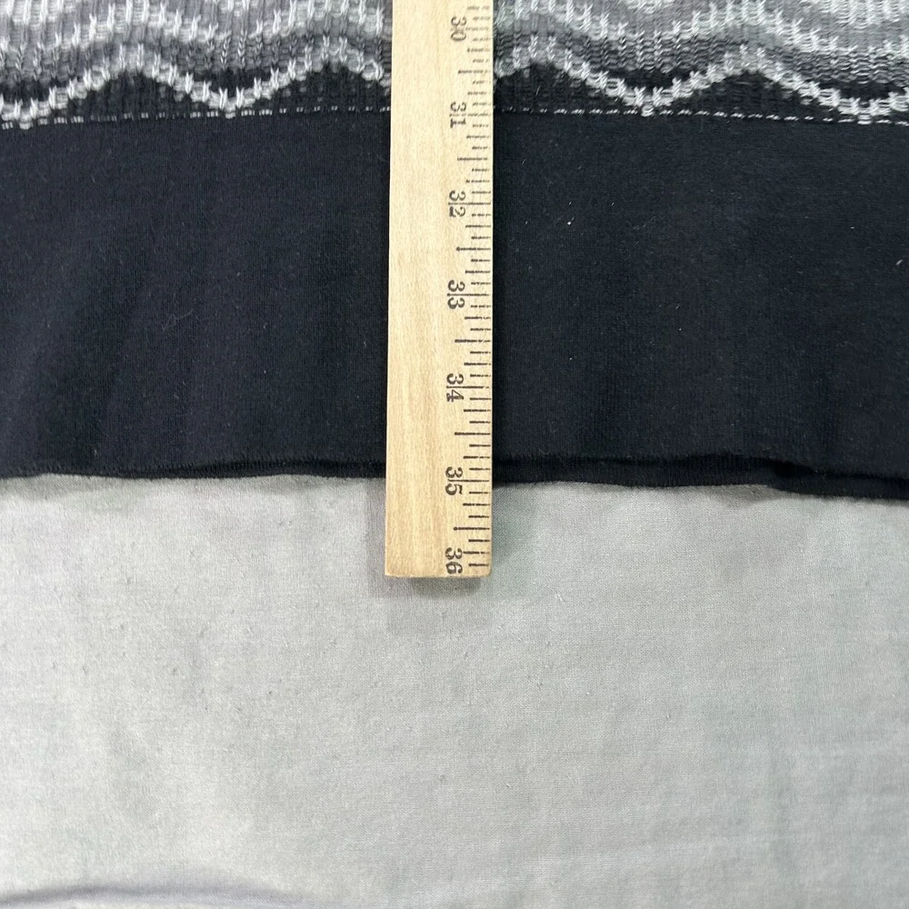 Prana Dress Womens Small‎ Gray Black Chevron Meryl Sweater Hoodie Midi V-Neck